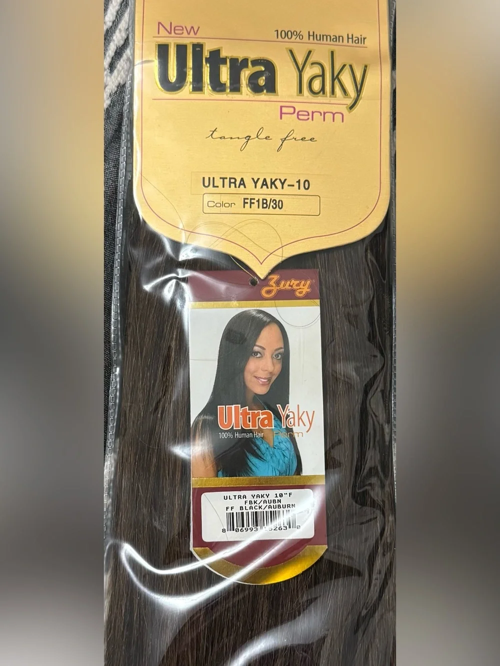 Perm 100% Human Hair Weave bundle - Black/Auburn (FF1B/30) tangle free
